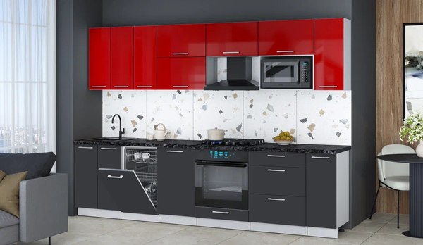 Кухонный гарнитур Интерлиния Мила Gloss 3.0-ПМ4