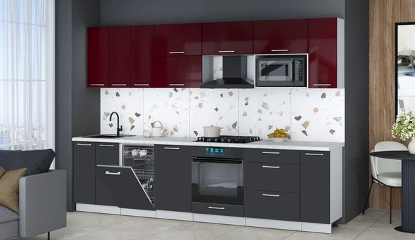 Кухонный гарнитур Интерлиния Мила Gloss 3.0-ПМ4