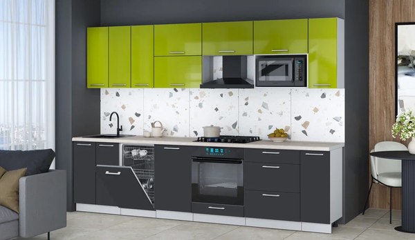 Кухонный гарнитур Интерлиния Мила Gloss 3.0-ПМ4