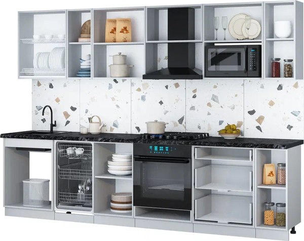 Кухонный гарнитур Интерлиния Мила Gloss 3.0-ПМ4
