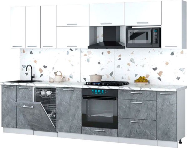 Кухонный гарнитур Интерлиния Мила Gloss 3.0-ПМ4 - фото