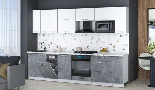 Кухонный гарнитур Интерлиния Мила Gloss 3.0-ПМ4