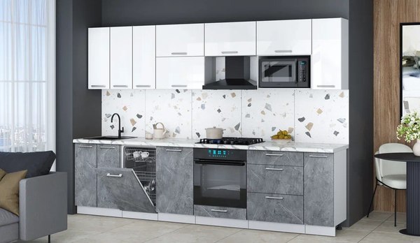 Кухонный гарнитур Интерлиния Мила Gloss 3.0-ПМ4