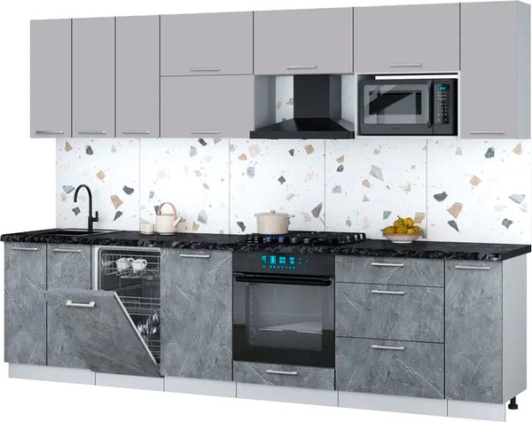 Кухонный гарнитур Интерлиния Мила Gloss 3.0-ПМ4 - фото