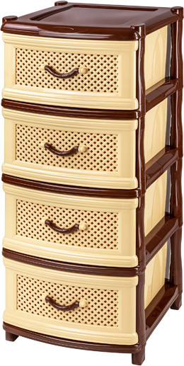 Комод пластиковый El Casa Классика 4-х секционный / 640057 - фото