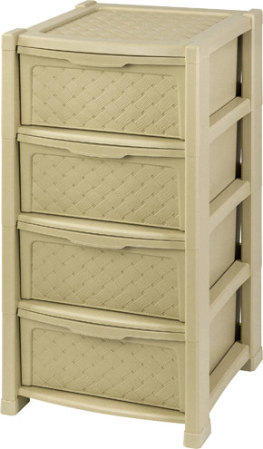 Комод пластиковый El Casa Виола 4-х секционный / 640034 - фото