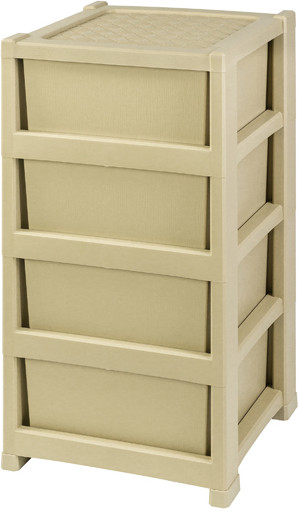 Комод пластиковый El Casa Виола 4-х секционный / 640034