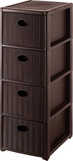 Комод пластиковый El Casa Elegance 4-х секционный / 640542 - фото