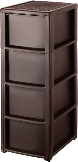 Комод пластиковый El Casa Elegance 4-х секционный / 640542