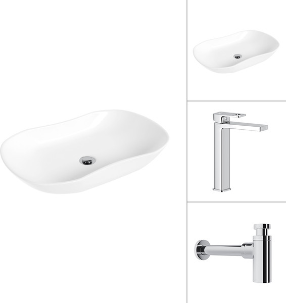 Умывальник со смесителем Lauter 21570 + Cascade 21СК0655C с сифоном 21635CH - фото