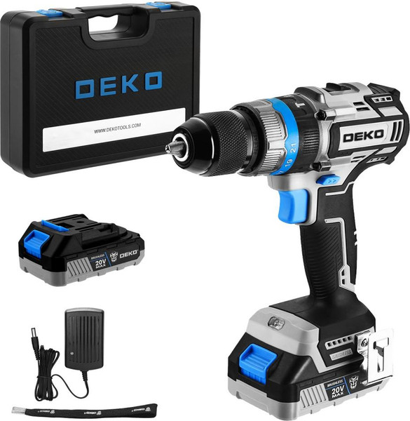 Аккумуляторная дрель-шуруповерт Deko ZKCID20V / 084-1037 - фото