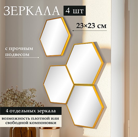 Комплект зеркал декоративных El Casa Соты / 471378