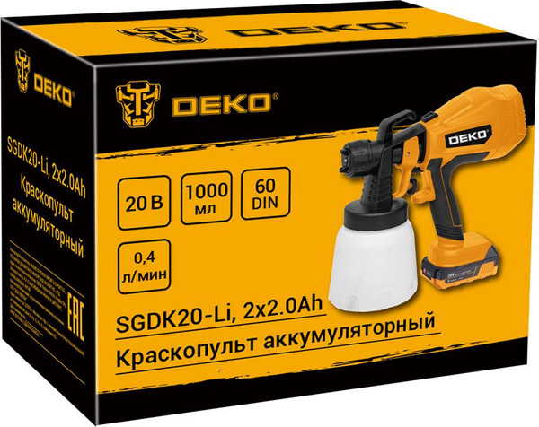 Краскопульт электрический Deko SGDK20-Li / 086-1020