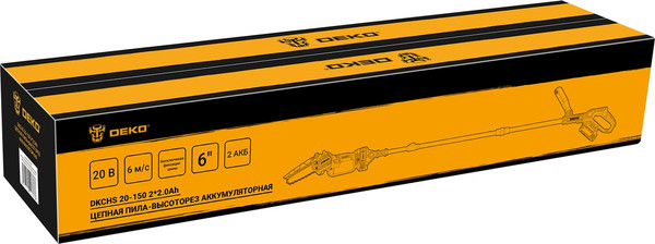Пила цепная аккумуляторная Deko DKCHS 20-150 / 063-4482