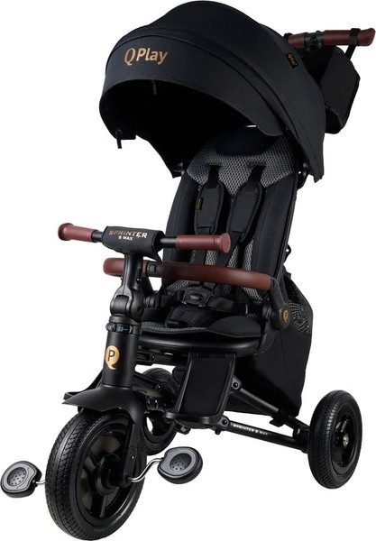 Трехколесный велосипед с ручкой QPlay S702 Sprinter S Max Black - фото