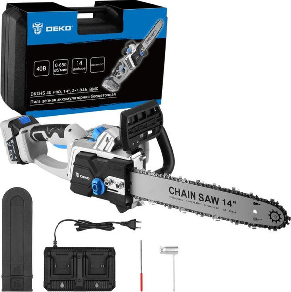 Пила цепная аккумуляторная Deko DKCHS 40 PRO / 084-2000 - фото