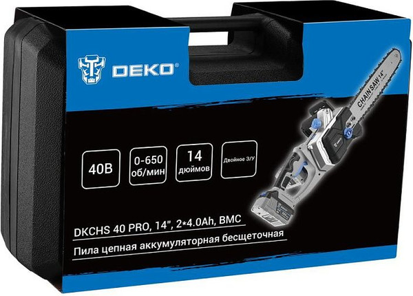 Пила цепная аккумуляторная Deko DKCHS 40 PRO / 084-2000