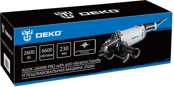 Угловая шлифовальная машина Deko AGDK-2600W PRO / 084-1083