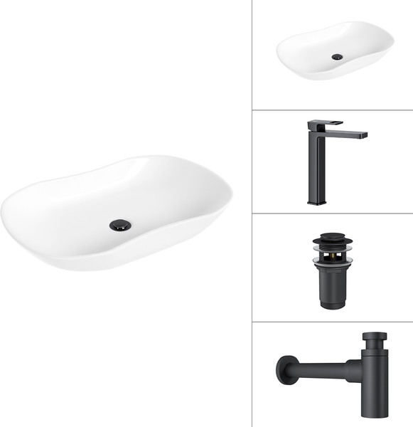 Умывальник со смесителем Lauter 21570 + Cascade 21СК0655BS + сифон 21635B + дон.клапан 21190B - фото