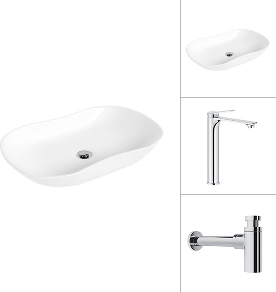 Умывальник со смесителем Lauter 21570 + Rio 21AM12672 с сифоном 21635CH - фото