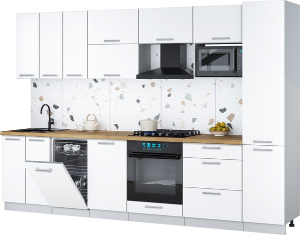 Кухонный гарнитур Интерлиния Мила Gloss 3.1-ПМ4 - фото