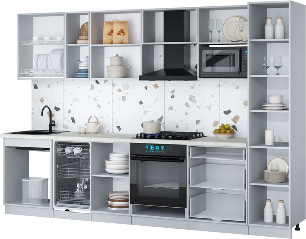 Кухонный гарнитур Интерлиния Мила Gloss 3.1-ПМ4