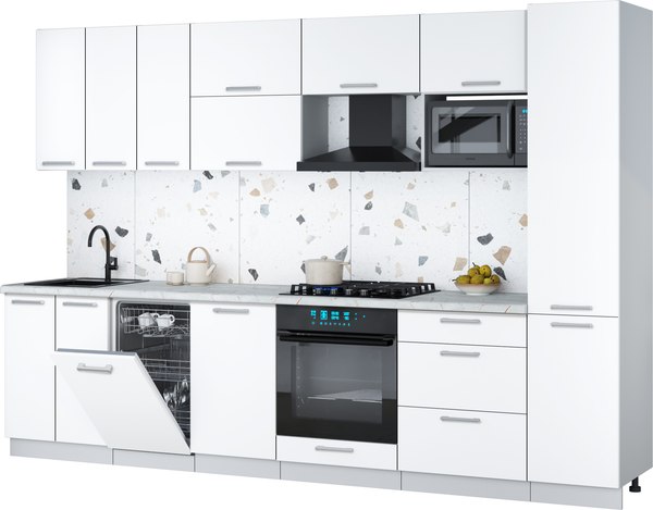 Кухонный гарнитур Интерлиния Мила Gloss 3.1-ПМ4 - фото