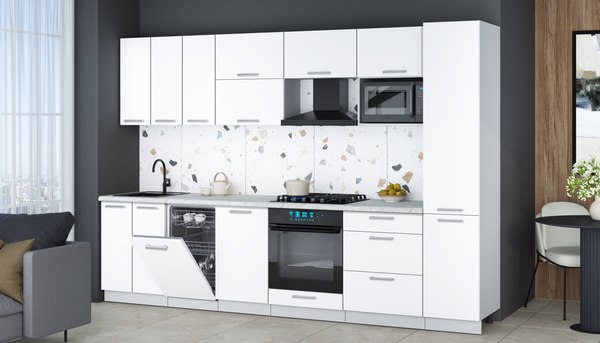 Кухонный гарнитур Интерлиния Мила Gloss 3.1-ПМ4