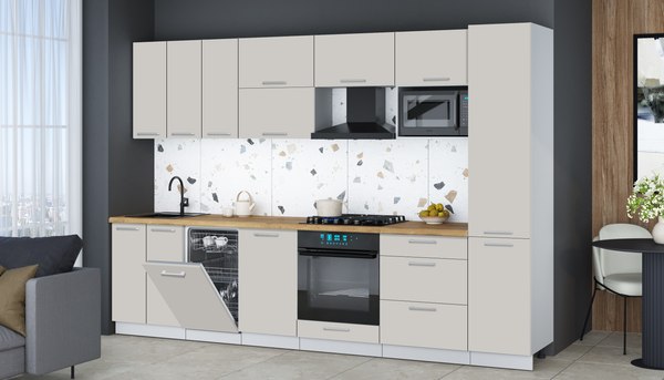 Кухонный гарнитур Интерлиния Мила Gloss 3.1-ПМ4