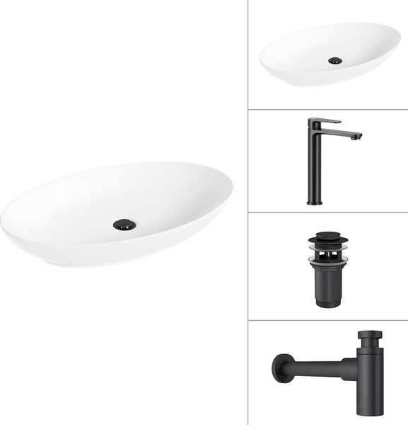 Умывальник со смесителем Lauter 21571 + Moon 21СК8691BS + сифон 21635B + дон.клапан 21190B - фото