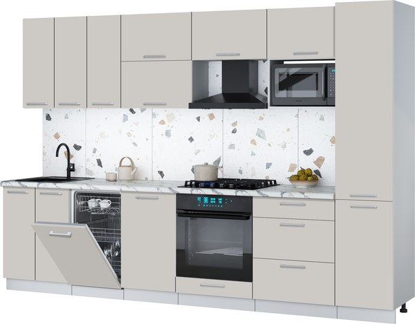 Кухонный гарнитур Интерлиния Мила Gloss 3.1-ПМ4 - фото