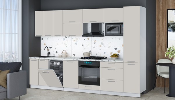 Кухонный гарнитур Интерлиния Мила Gloss 3.1-ПМ4