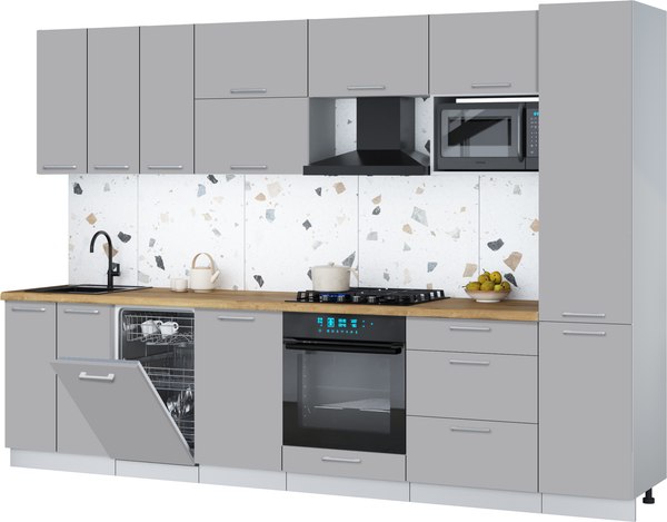 Кухонный гарнитур Интерлиния Мила Gloss 3.1-ПМ4 - фото