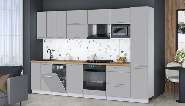 Кухонный гарнитур Интерлиния Мила Gloss 3.1-ПМ4