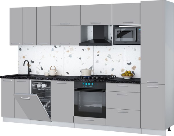 Кухонный гарнитур Интерлиния Мила Gloss 3.1-ПМ4 - фото