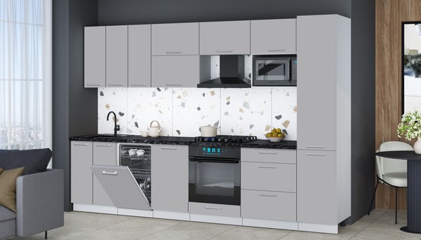 Кухонный гарнитур Интерлиния Мила Gloss 3.1-ПМ4