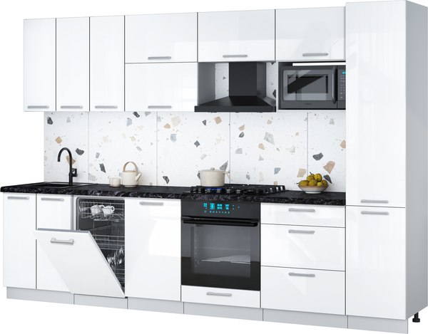 Кухонный гарнитур Интерлиния Мила Gloss 3.1-ПМ4 - фото