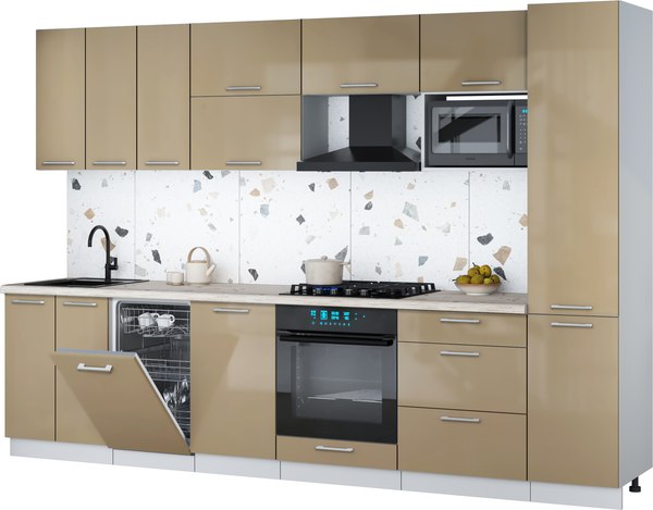 Кухонный гарнитур Интерлиния Мила Gloss 3.1-ПМ4 - фото