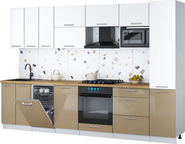 Кухонный гарнитур Интерлиния Мила Gloss 3.1-ПМ4 - фото