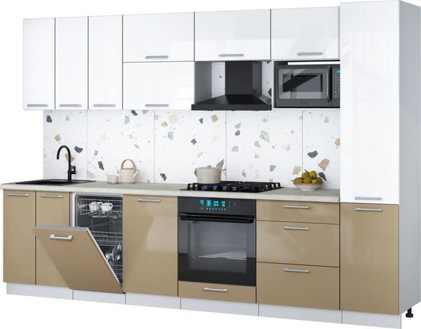 Кухонный гарнитур Интерлиния Мила Gloss 3.1-ПМ4 - фото