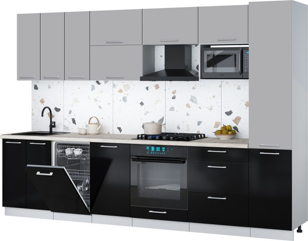 Кухонный гарнитур Интерлиния Мила Gloss 3.1-ПМ4 - фото