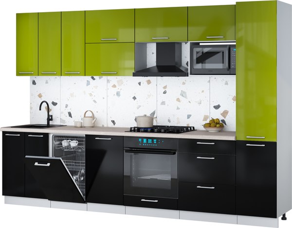 Кухонный гарнитур Интерлиния Мила Gloss 3.1-ПМ4 - фото