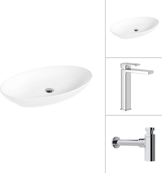 Умывальник со смесителем Lauter 21571 + Cascade 21СК0655C с сифоном 21635CH - фото