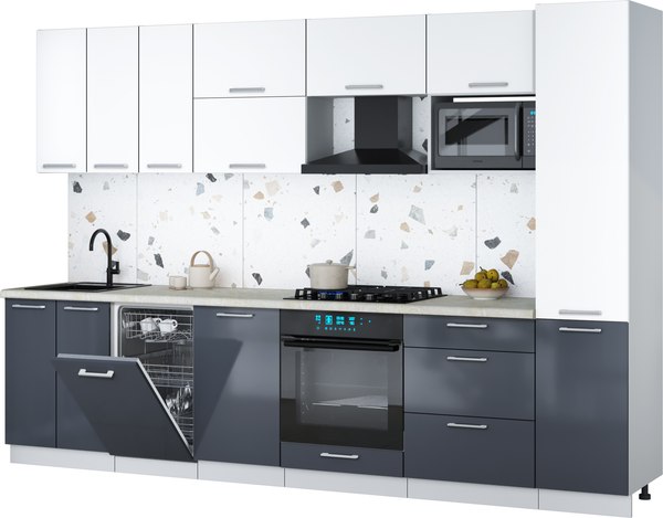 Кухонный гарнитур Интерлиния Мила Gloss 3.1-ПМ4 - фото