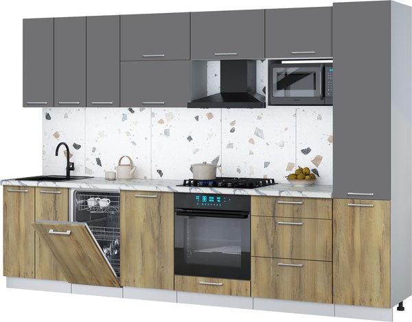 Кухонный гарнитур Интерлиния Мила Gloss 3.1-ПМ4 - фото