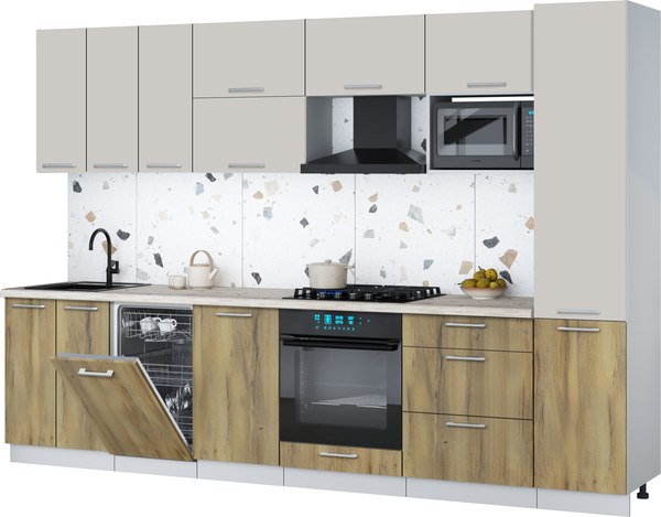 Кухонный гарнитур Интерлиния Мила Gloss 3.1-ПМ4 - фото