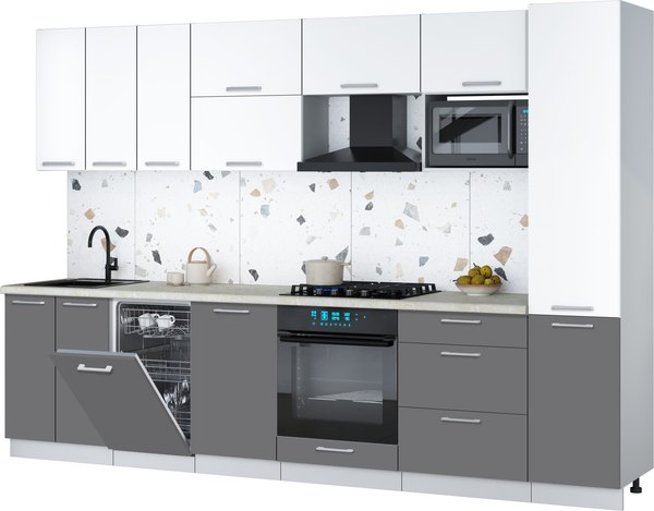Кухонный гарнитур Интерлиния Мила Gloss 3.1-ПМ4 - фото