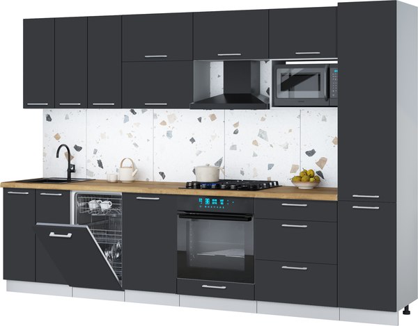 Кухонный гарнитур Интерлиния Мила Gloss 3.1-ПМ4 - фото