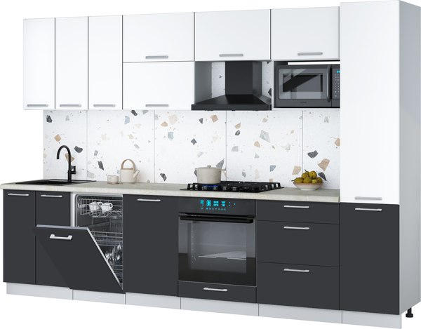 Кухонный гарнитур Интерлиния Мила Gloss 3.1-ПМ4 - фото