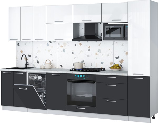 Кухонный гарнитур Интерлиния Мила Gloss 3.1-ПМ4 - фото